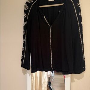 lovestitch Dark Navy Textured Top